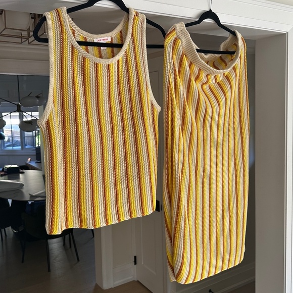 JOE FRESH Multicolour Striped Knit Tank & Midi Skirt Set - Size XL - Picture 4 of 14